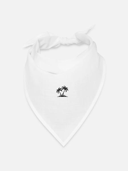 Palmen Insel - Bandana Dreieckstuch - Weiß