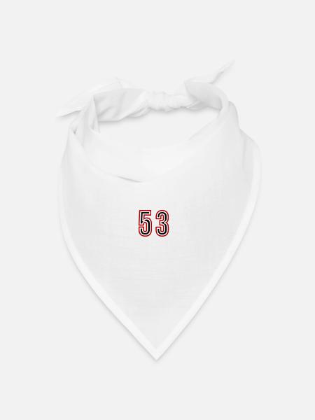53 Zahl Jahre Trikot - Bandana Dreieckstuch - Weiß