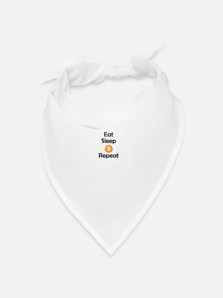 Eat - Sleep - Bitcoin - Repeat - Bandana Dreieckstuch - Weiß