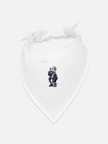 Zebra Winter - Bandana Dreieckstuch - Weiß