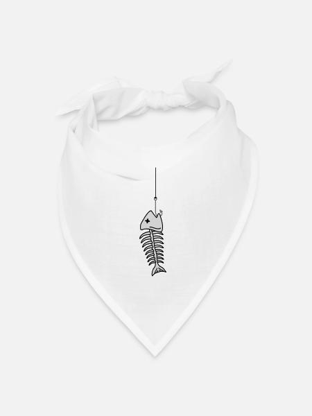 Fishbone On The Hook - Bandana Dreieckstuch - Weiß