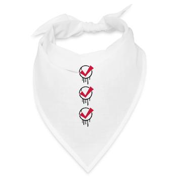 3 Haken Stempel Graffiti - Bandana Dreieckstuch - Weiß - Vorne
