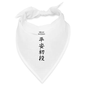 Kanji Kata HEIAN SHODAN Karate-Do Shotokan - Bandana Dreieckstuch - Weiß - Vorne