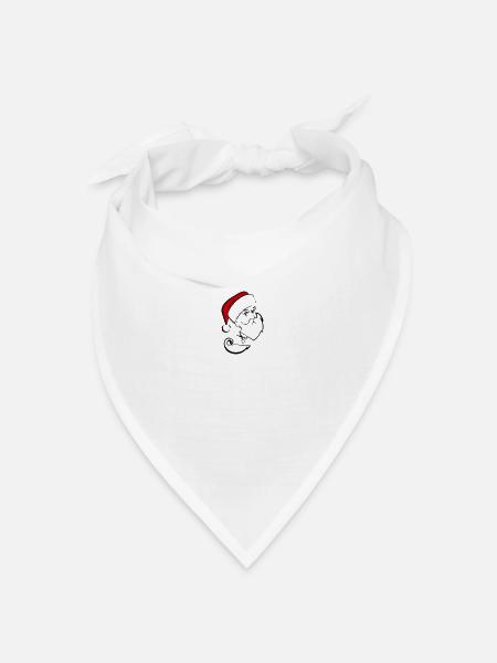 Weihnachtsmann Bart schneiden - Bandana Dreieckstuch - Weiß