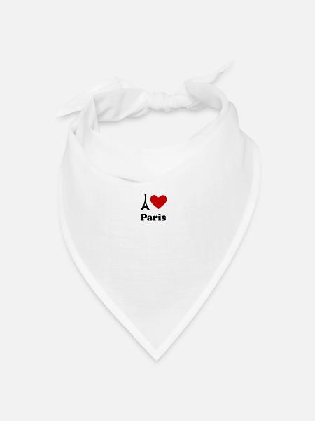 I love Paris - Bandana Dreieckstuch - Weiß