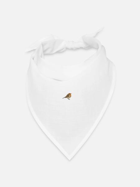 Rotkehlchen Herz Vogel Vogelbeobachter Singvogel - Bandana Dreieckstuch - Weiß