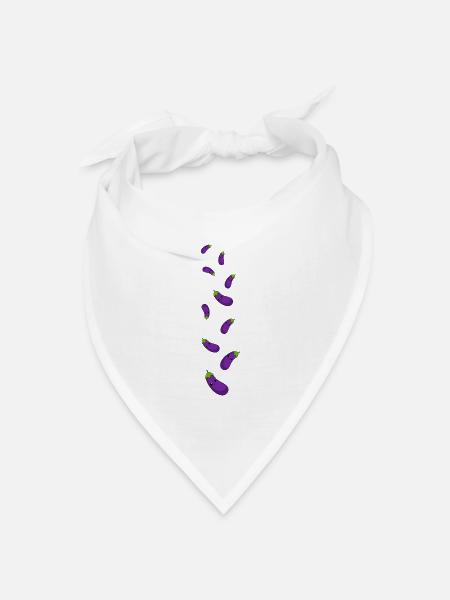 Aubergine Comic - Bandana Dreieckstuch - Weiß