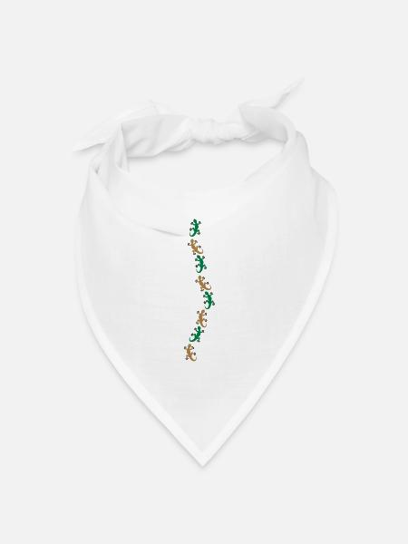 Acht Geckos - Bandana Dreieckstuch - Weiß