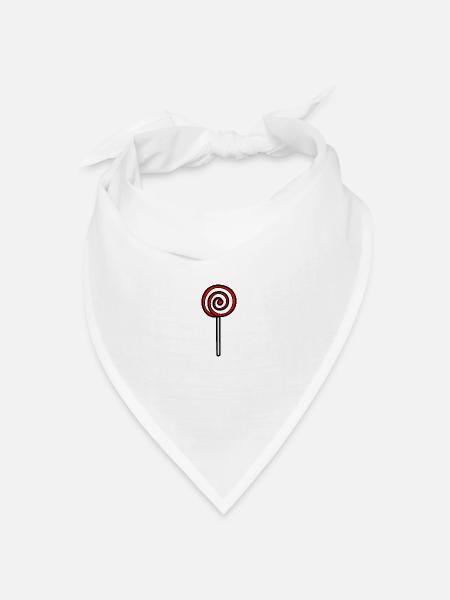 Lutscher Lolly Süßigkeit - Bandana Dreieckstuch - Weiß