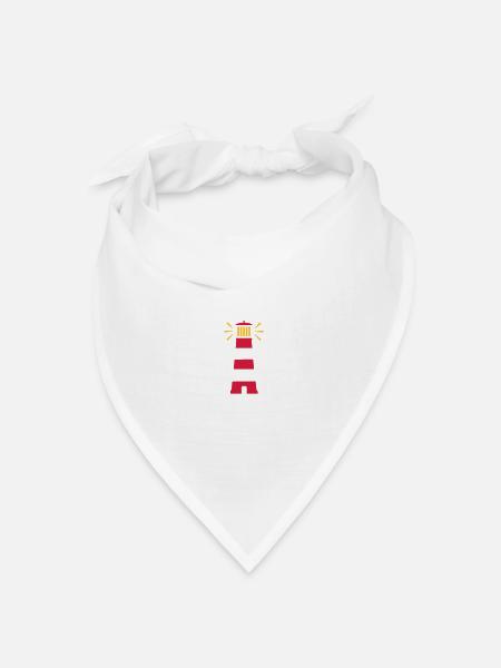 Leuchtturm - Bandana Dreieckstuch - Weiß