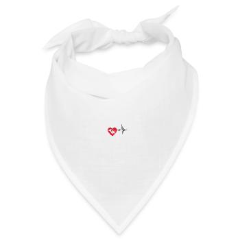 Horn EKG Musik Waldhorn Instrument Puls Herzschlag - Bandana Dreieckstuch - Weiß - Vorne