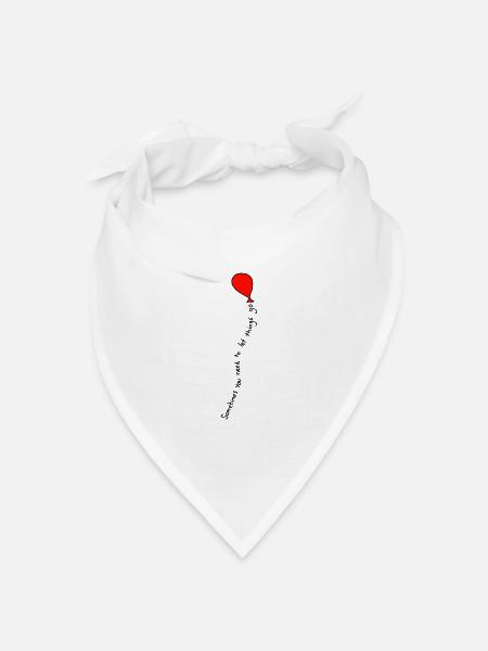 Ballon Spruch Loslassen - Bandana Dreieckstuch - Weiß