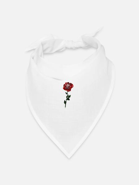 Rosen Blume - Bandana Dreieckstuch - Weiß