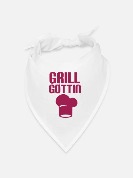 Grill Göttin - Grillen - Bandana Dreieckstuch - Weiß