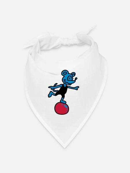 sportliche Maus 3 - Bandana Dreieckstuch - Weiß
