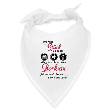 Glück Borkum - Bandana Dreieckstuch - Weiß - Vorne