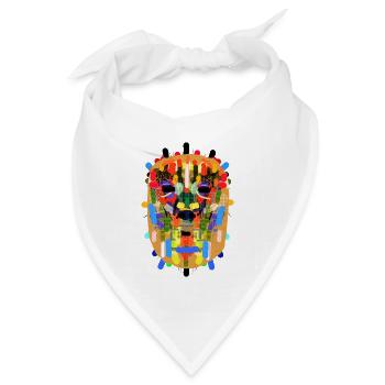 Brasilien Maske - Bandana Dreieckstuch - Weiß - Vorne