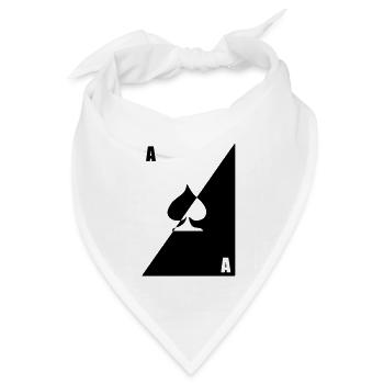 Karten-Poker Ace pic pic schwarz weiß - Bandana Dreieckstuch - Weiß - Vorne