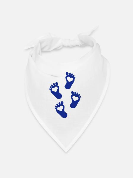 Baby Füße - Bandana Dreieckstuch - Weiß