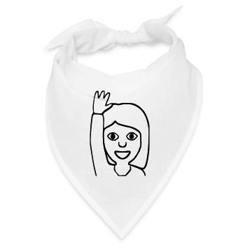 Emoji Grüßen - Bandana Dreieckstuch - Weiß - Vorne