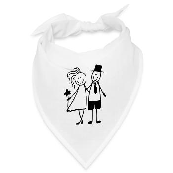 hochzeitspaar - Bandana Dreieckstuch - Weiß - Vorne
