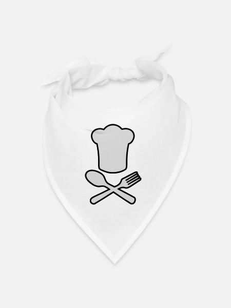 koch chef Gourmet hut - Bandana Dreieckstuch - Weiß