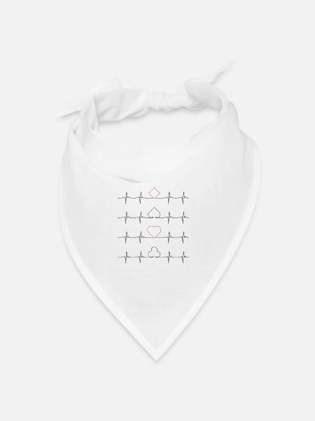 Poker Herzschlag / poker heartbeat - Bandana Dreieckstuch - Weiß