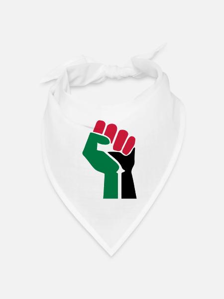Zeichnen der palästinensischen Symbolflagge Paläst - Bandana Dreieckstuch - Weiß