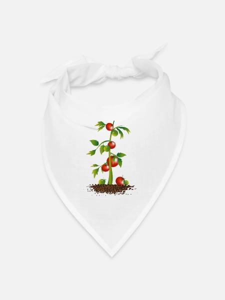 Tomaten Pflanze - Bandana Dreieckstuch - Weiß