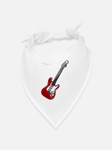 Gitarre Rock Symbol - E-Gitarre Icon Shirt Design - Bandana Dreieckstuch - Weiß