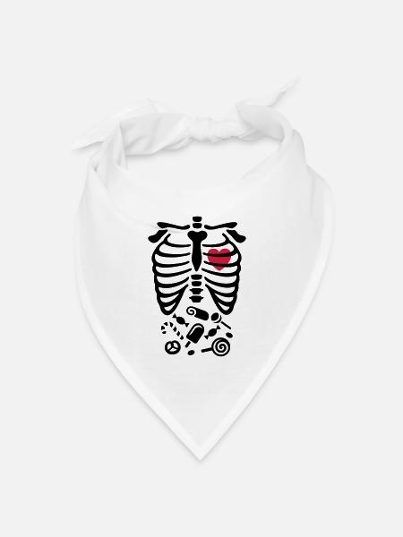 Halloween-Röntgenstrahl-Kostüm Süßigkeiten - Bandana Dreieckstuch - Weiß