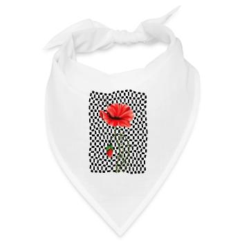 Rote Mohnblume - Bandana Dreieckstuch - Weiß - Vorne