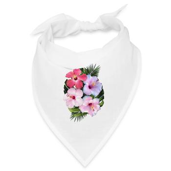 AD Hibiscus - Bandana Dreieckstuch - Weiß - Vorne