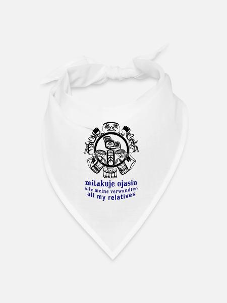Rabe Alle meine Verwandten Indianer - Bandana Dreieckstuch - Weiß