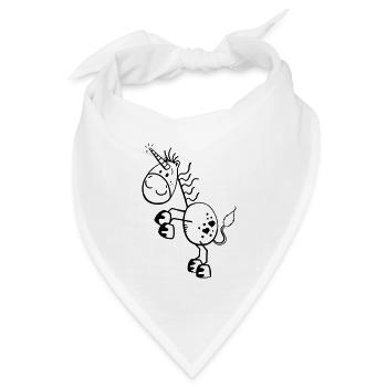 Lustiges Einhorn Comic - Bandana Dreieckstuch - Weiß - Vorne