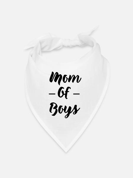 Mom of boys - Bandana Dreieckstuch - Weiß