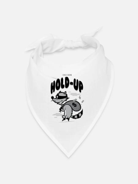 Waschbär halten - Bandana Dreieckstuch - Weiß