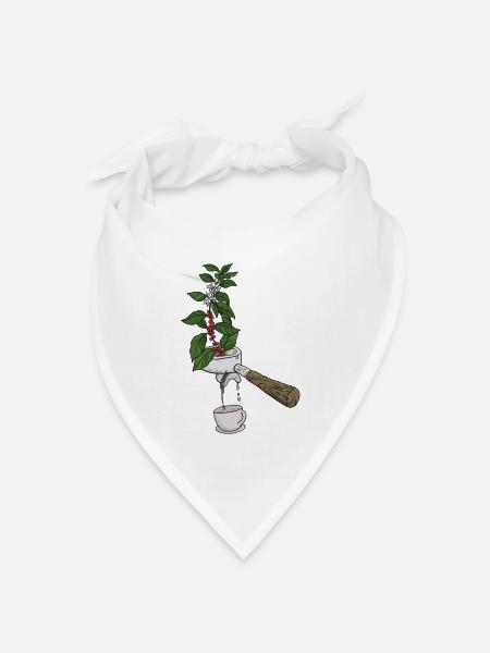 Kaffee-Pflanzen-Sieb Carriers Kaffee-Design - Bandana Dreieckstuch - Weiß