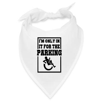 Ich sitze im Rollstuhl für die Parkplätze # - Bandana Dreieckstuch - Weiß - Vorne
