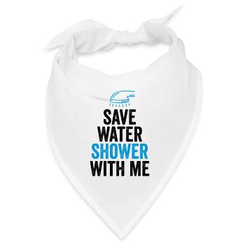 Wasser sparen Dusche mit mir - Bandana Dreieckstuch - Weiß - Vorne