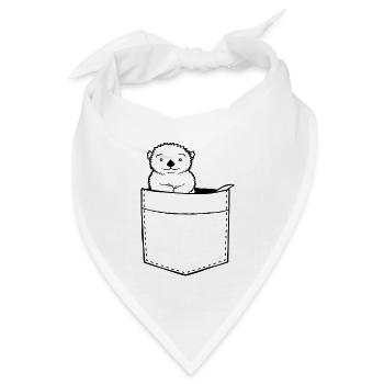Hemdtasche Otter Design - Bandana Dreieckstuch - Weiß - Vorne