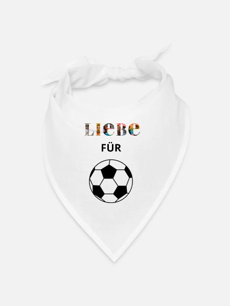 Liebe für Fußball 2 - Bandana Dreieckstuch - Weiß