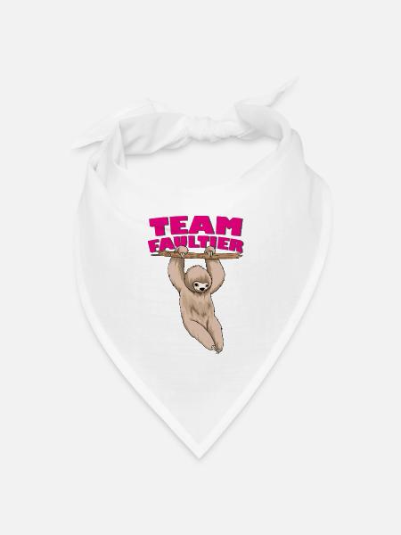 Team Faultier Motto Muddy Run Lauf Grümpeltunier - Bandana Dreieckstuch - Weiß