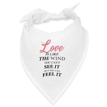 Liebe ist wie der Wind - Bandana Dreieckstuch - Weiß - Vorne