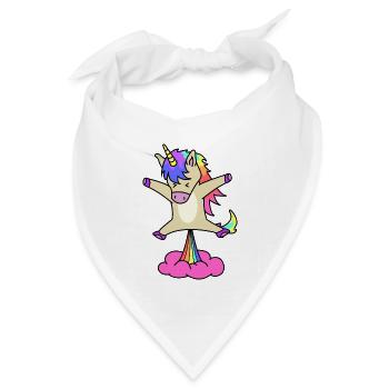 Meine Einhorn-Zeichnung - Bandana Dreieckstuch - Weiß - Vorne