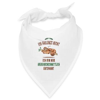 Ich faulenze nicht Faultier Lustige Sprüche - Bandana Dreieckstuch - Weiß - Vorne