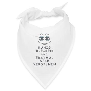 Geld verdienen - Bandana Dreieckstuch - Weiß - Vorne