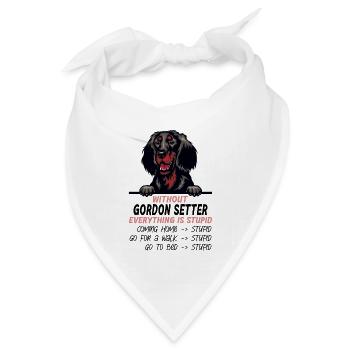 Ohne Gordon Setter ist alles doof - Bandana Dreieckstuch - Weiß - Vorne