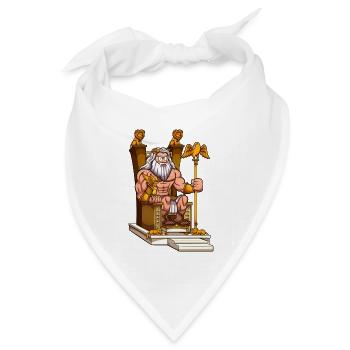 Zeus auf dem Thron - Bandana Dreieckstuch - Weiß - Vorne