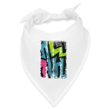 Graffiti-Stil Splash Hip Hop Farben Maler Farbe - Bandana Dreieckstuch - Weiß - Vorne